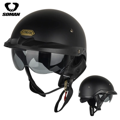 Motosiklet kaskı (dəbilqə), Vehicle Half Helmet Women's Carbon - h3-dumb-black-abs-s