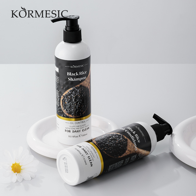 KORMESIC Black Rice Shampoo Conditioner Kit Shampoo 300g Conditioner 300g_voghion.com