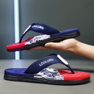 Cloth Strap Flip-Flops for Men's Summer Outer Wear Non-Slip Personalized Flip-Flops for Men's Outdoor Seaside Beach Vietnamese Sandals