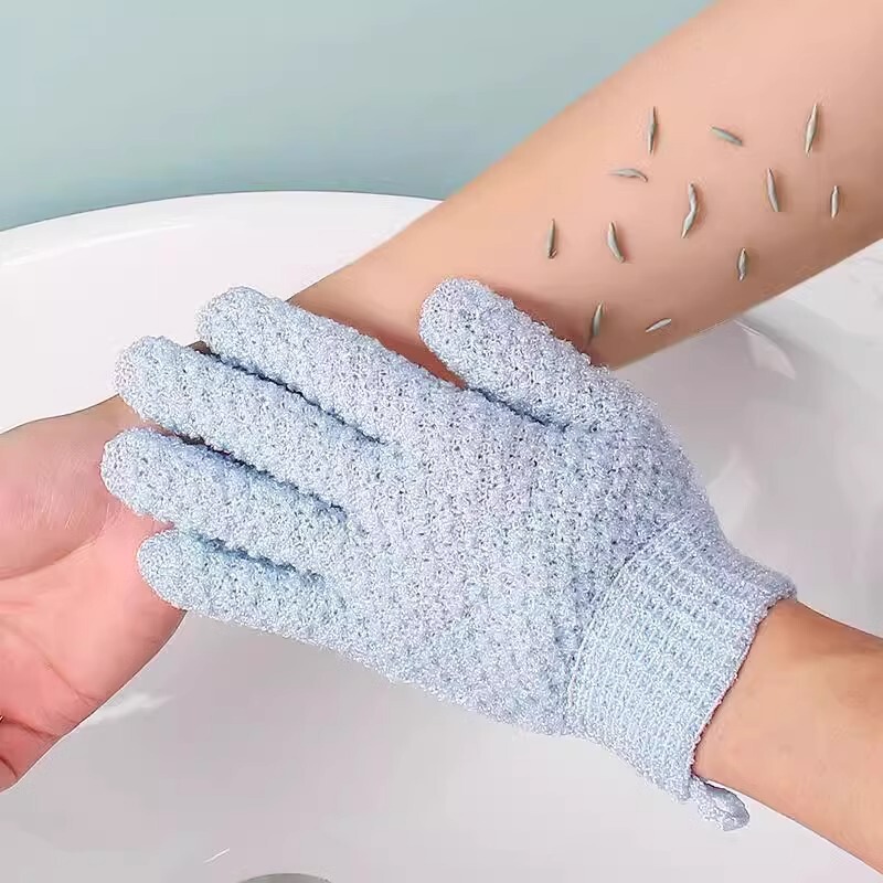Exfoliating Bath Gloves and Towel, Strong Coarse Sand Back Scrubber for Men and Women, Home Use Back Scrubbing Mud Bath Ball, Bathing Essential