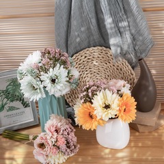 婚慶扶郎花束非洲菊太陽花仿真花家居裝飾手捧花玫瑰花牆MW83115