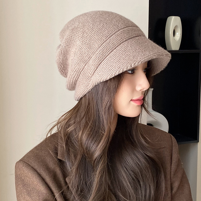 Gorro de punto para mujer otoño invierno cálido con orejeras_voghion.com