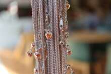 意大利S925银麻花长链镀金项链24寸约60cm调节长短欧美女式饰品