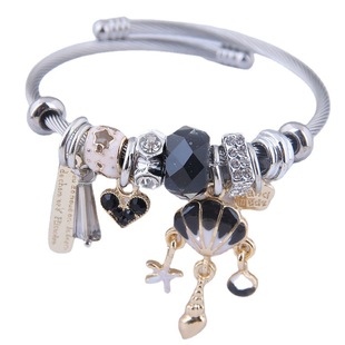 European and American fashion metal pan DL shell pendant multi element accessories personalized bracelet 0926