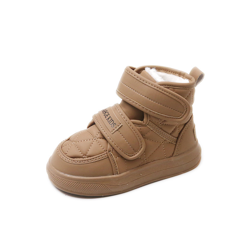 Scarponi da neve per bambini, scarpe in morbido cotone isolante, scarponi invernali medi e grandi per bambini, pane in velcro_voghion.com