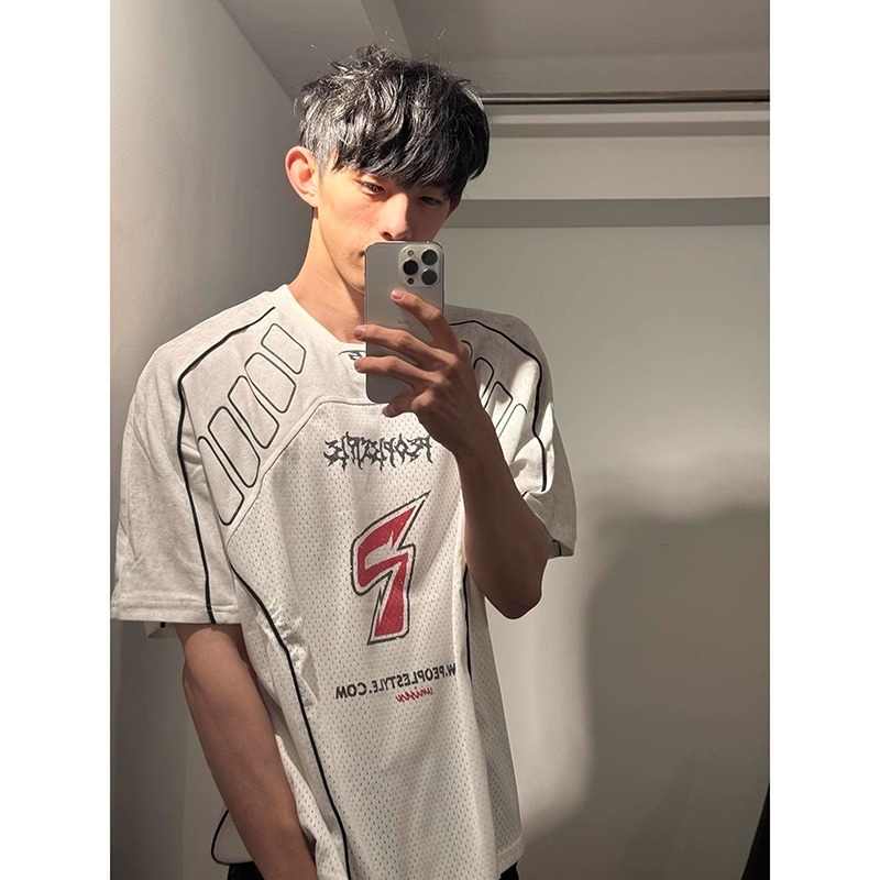 Men's Summer Mesh Quick-dry Breathable Motorcycle-style Short-sleeve Cycling Jersey T-shirt_viptrois.com