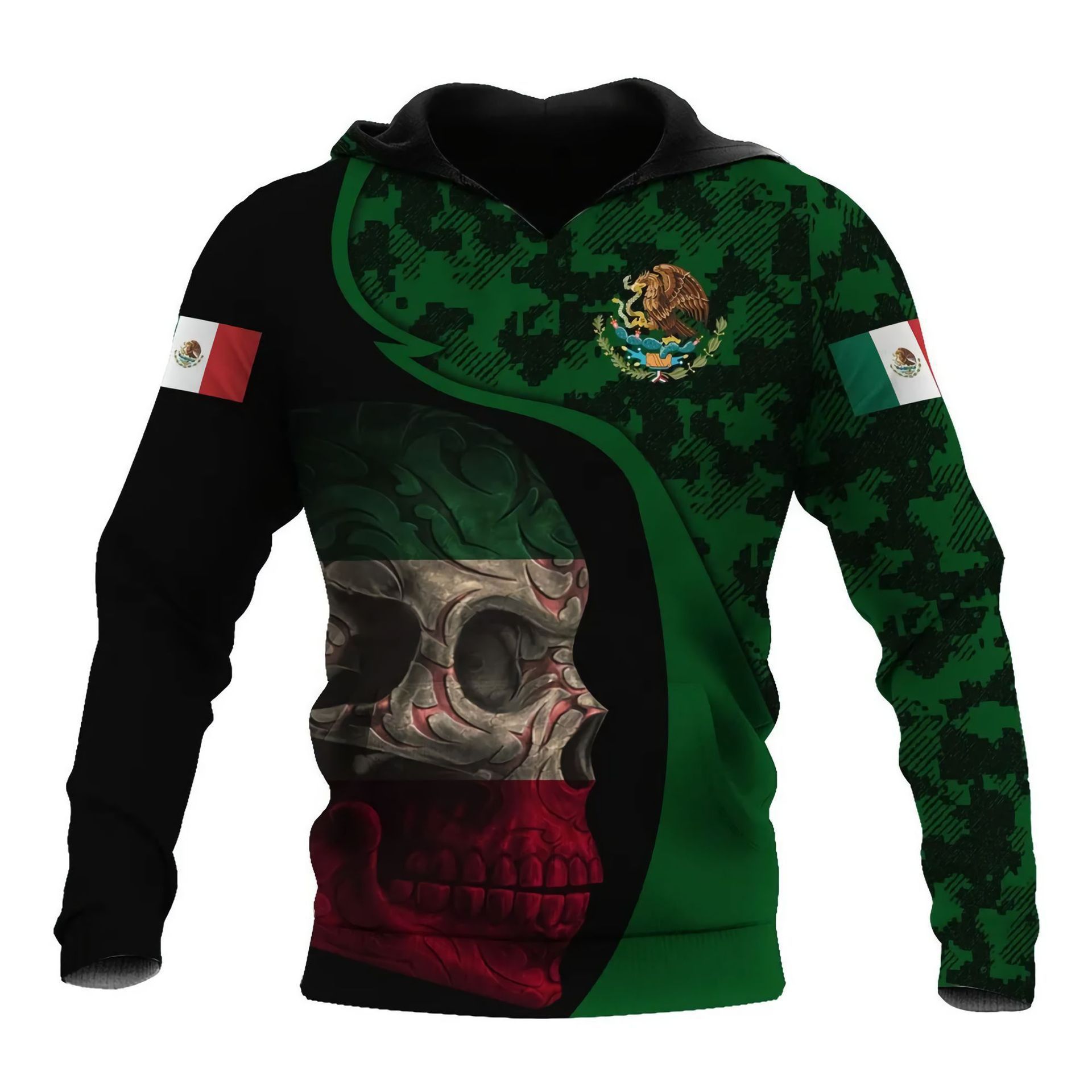 Sudadera con capucha hombre estampado 3d estilo mexicano casual_voghion.com