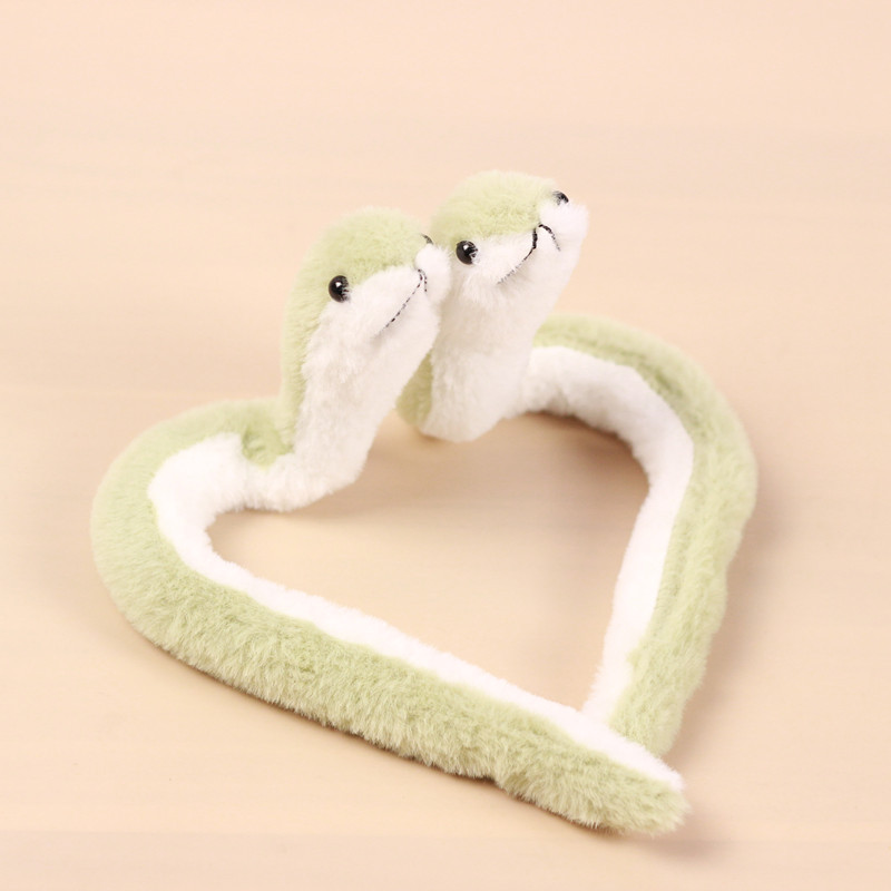 뱀 마스코트 봉제 장난감 인형 창조적 인 구부릴 수있는 작은 녹색 뱀 인형 재미있는 천 선물