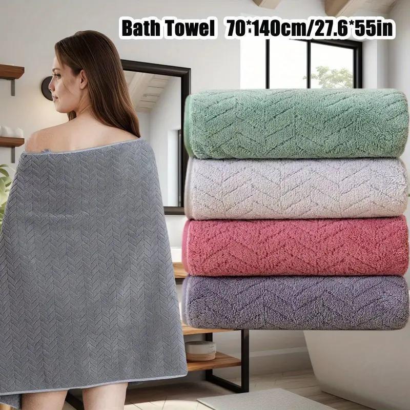 Wheat Pattern Coral Velvet Bath Towel Beach Towel Extra Thickeneded Water-Absorbent Lint-Free Cross-Border Towel Bath Towel Set Temu