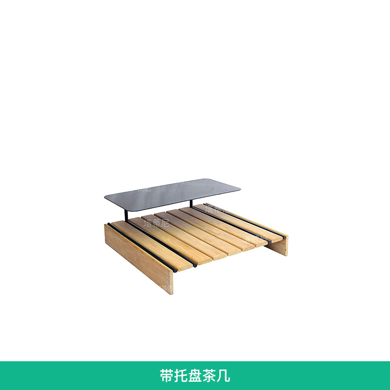 Sofá de ratán para exteriores, muebles impermeables y resistentes al sol para patio, terraza de jardín, conjunto de cama individual de teca para descanso.