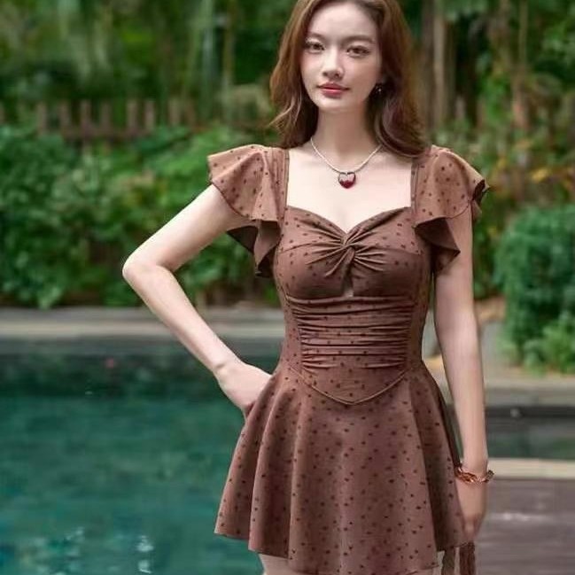 Ginger 2521 Adult Swimsuit Women's One-Piece Boxer Cover Belly Slimming Look Summer Swimsuit