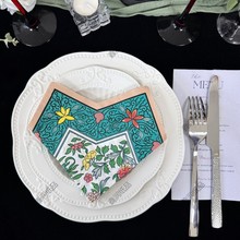 20张 艺术纸巾异形印花餐巾纸 创意婚礼派对装饰彩色纸巾餐厅餐垫