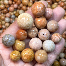 菊花石散珠珊瑚玉圆珠单颗文玩多宝手串男女diy串珠饰品配件批发