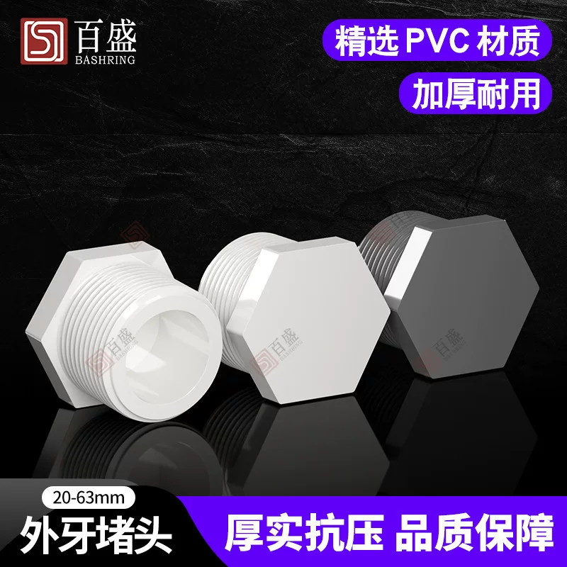 Parkson Lianlang Plastic PVC Cover outer Steo Waste Water Blocking Pipe Pipe Acquisites outer hexagonal plastic plugged head tube cap