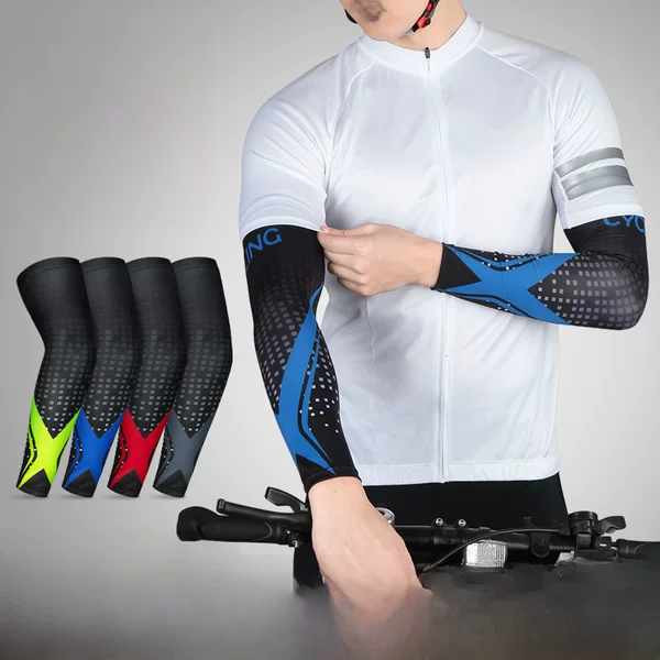 Outdoor Cycling Sports Breathable Sun Protection Sleeves Men's and Women's Summer Bicycle Travel Fishing Ice Silk Anti-slip Arm Protection Sleeves