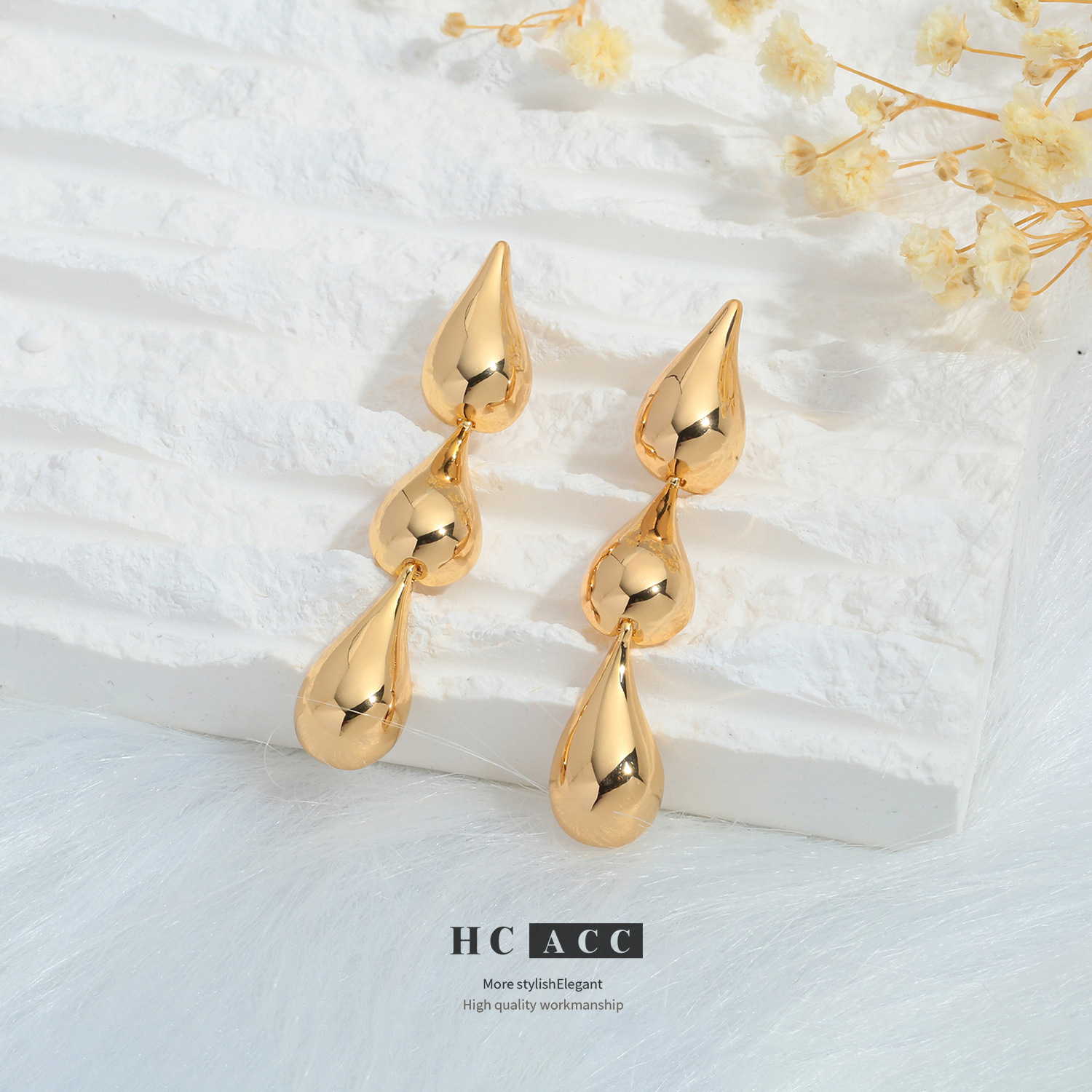 new-style-ins-style-retro-high-end-sense-niche-earrings-show-water-drop-water-flow-metal-tassel-earrings-for-women