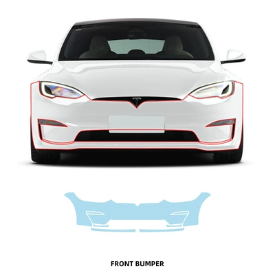 exclusive for 21-24 Tesla: Car paint protective film - front-bumper-tpu-transparent-protective-film-21-24-tesla-models