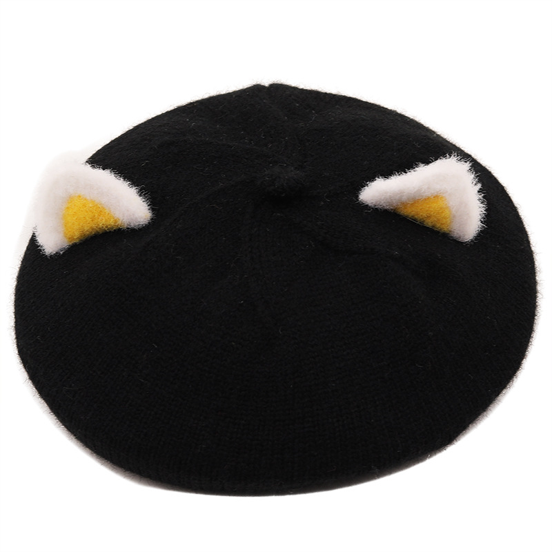 Korean Cat Ears Solid Color Children's Beret Wholesale Nihaojewelry display picture 3