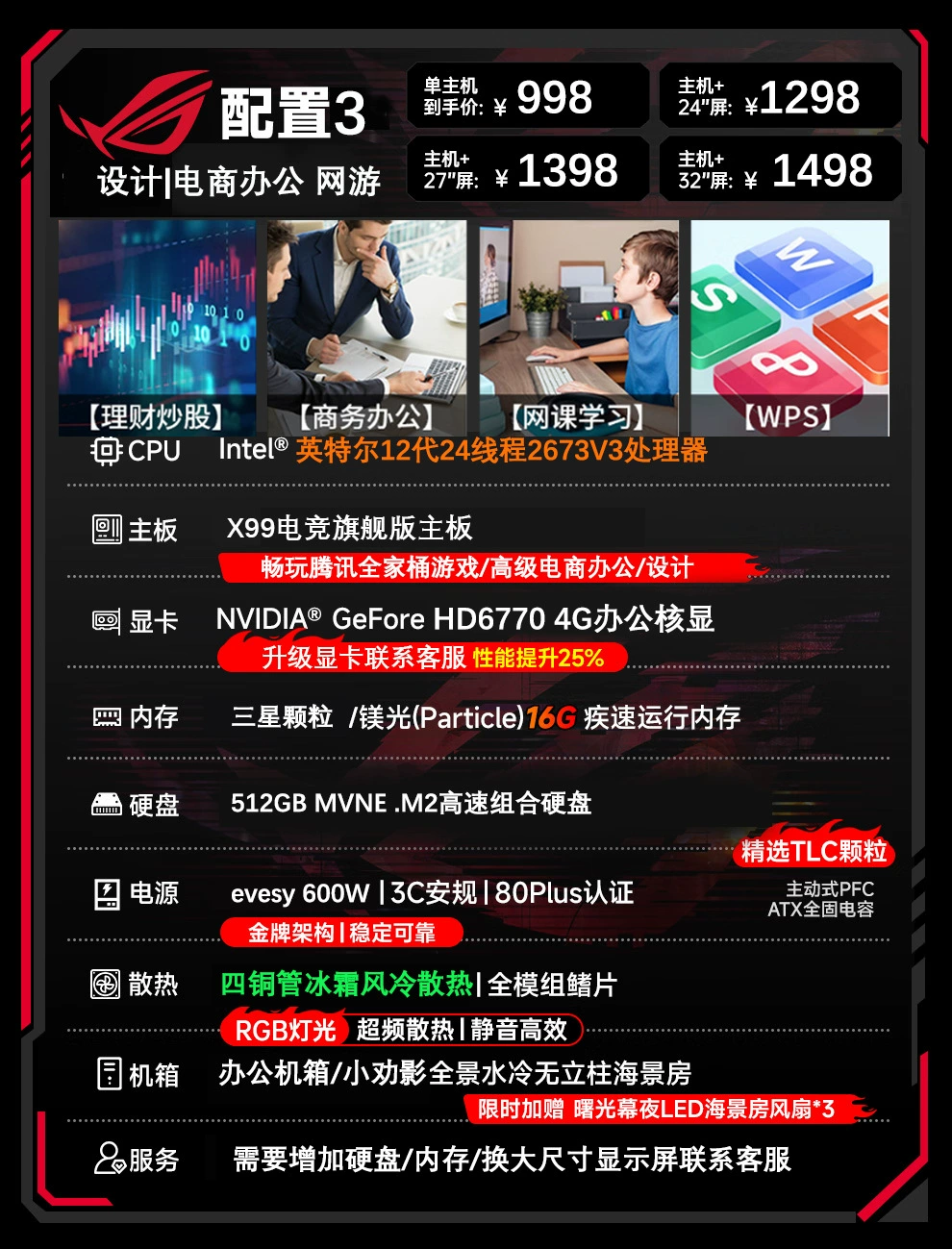 Настольный компьютер 5060, игровой e-sports и офисный ПК, конфигурации с отдельным дисплеем
