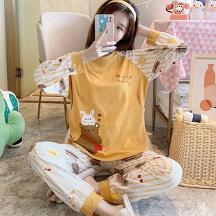 Maternity Pajamas for Spring and Autumn, Summer Thin Style Postpartum Nursing Maternity Sleepwear Women's Set Loungewear Breastfeeding Outfit