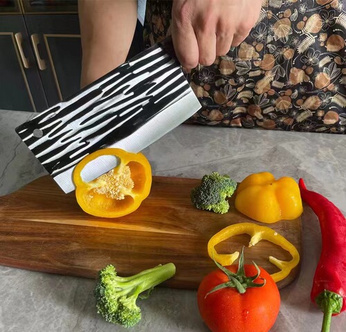Kitchen Home Bone-Slicing Knife with Wrapped Handle, Forge-Sliced Dual-Purpose Knife, Stainless Steel Vegetable Cutting Knife