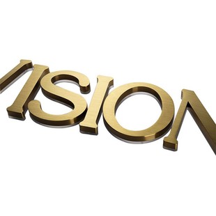 Brushed titanium back luminous character exhibition hall design background wall production internet celebrity shop signboard stainless steel advertising word production