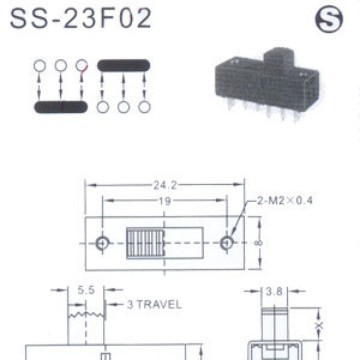 SS-23F02贴片拨动开关 双极三位开关电子波动开关 拨动开关厂家