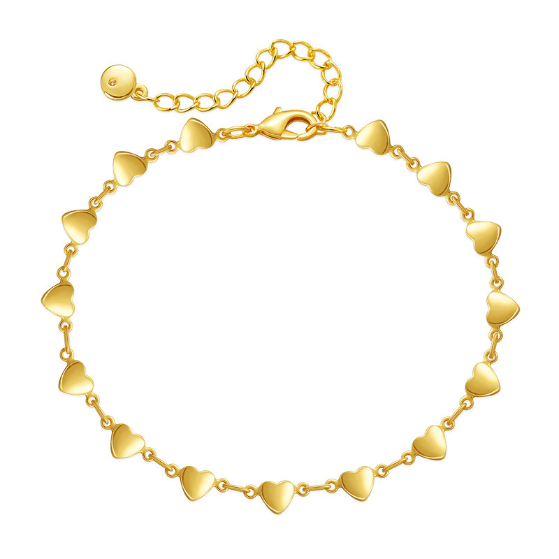 Retro Heart Shape Copper Plating Bracelets 1 Pair