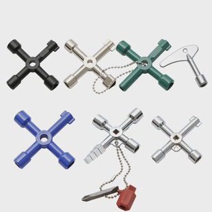 Universal multi-function wrench tool inner triangular electric control cabinet train elevator cross key water meter valve key