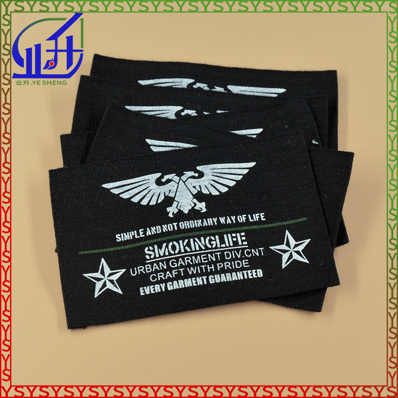 业升制品黑色棉带唛头批发衣服棉主唛标头男装领唛可订LOOG