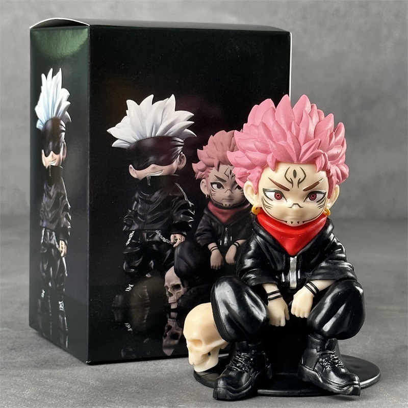 呪術廻戦 立ち姿五条悟 座り姿虎杖悠仁 アニメ Qバージョン フィギュアモデル デスクトップ装飾品卸売|undefined