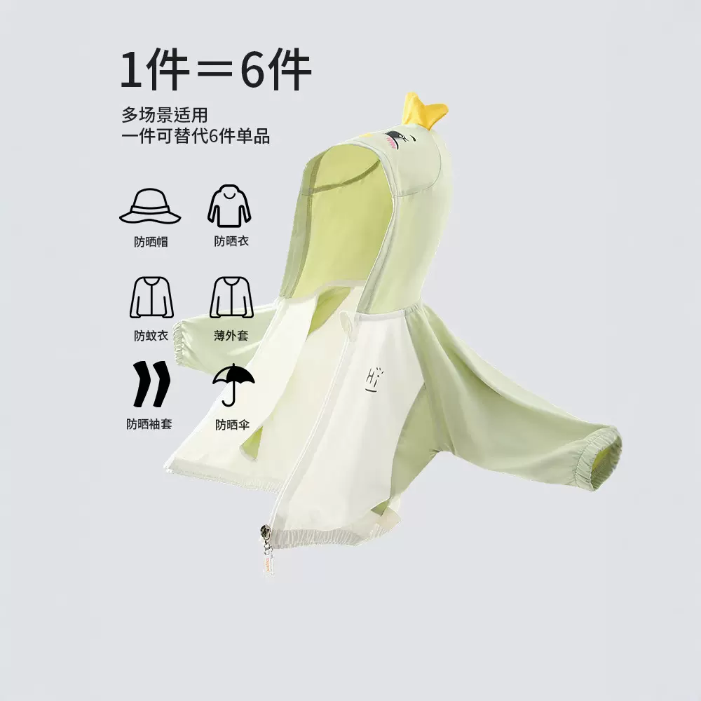 儿童夏季防晒连帽外套婴幼儿凉感冰丝防紫外线上衣男童女童防晒衣