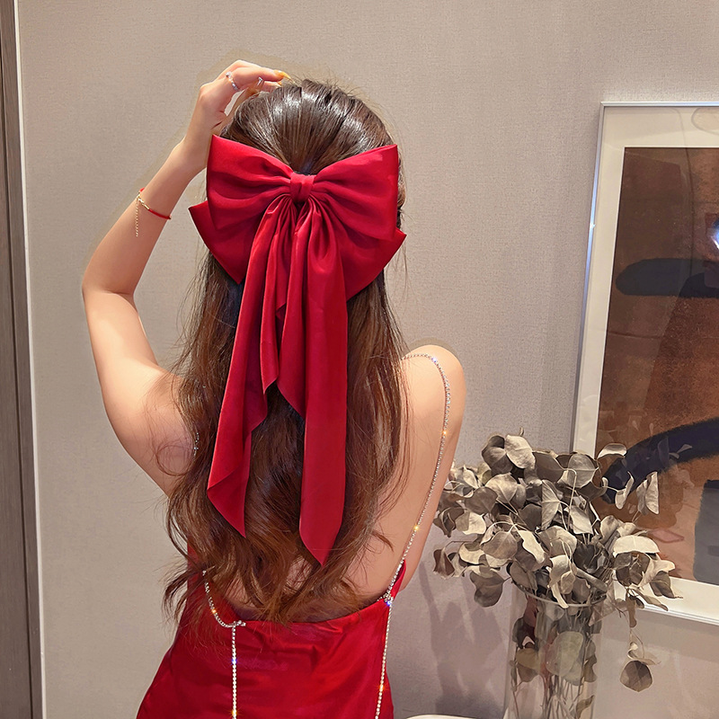 Korean red hair accessory for bride
