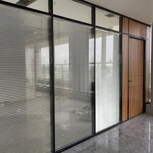 办公室玻璃隔断墙双层钢化中空内置百叶高隔断铝合金屏风隔音隔间