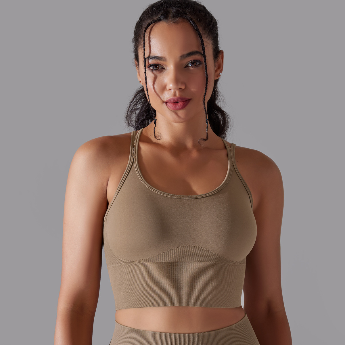 Simple Style Sports Solid Color Nylon Cotton Blend U Neck Tracksuit Vest Jogger Pants Leggings display picture 16