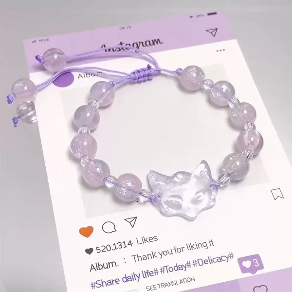 2025 Hot-Selling Limited Edition Fox Crystal Forest-Style Bracelet for Women, High-End Versatile Adjustable Bracelet for Students and Best Friends
