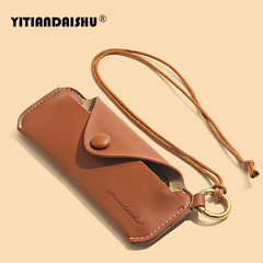 ins fashion glasses bag, literary and simple sunglasses storage bag, portable men's and women's pu leather myopia glasses storage bag