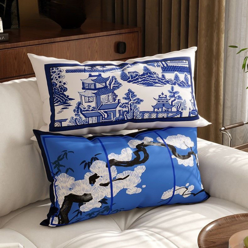 Retro Accessible Luxury Pillow Living Room Sofa Decorative Ornaments Pillowcase French Mid-Century Style Bedside Cushion Bed Waist Pillow