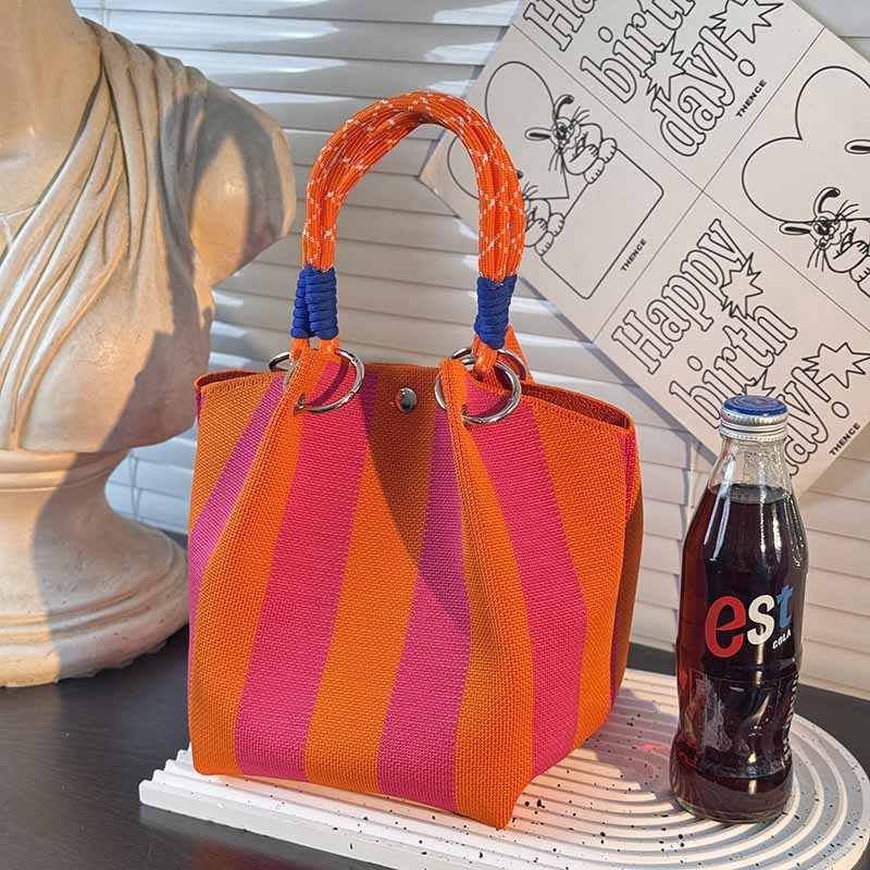 Bolsos de punto japoneses y coreanos cuidadosamente seleccionados, portátiles para el trabajo y salidas, bolsos tote de gran capacidad, bolsos tote para ir al trabajo, bolsos pequeños cuadrados. image 55