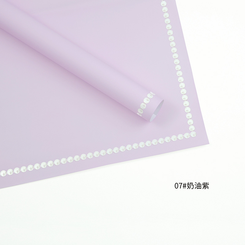 Huaxi fábrica de perlas de palma al por mayor de papel elegante puntos alrededor del borde impermeable perla envoltura material de embalaje de flores de papel