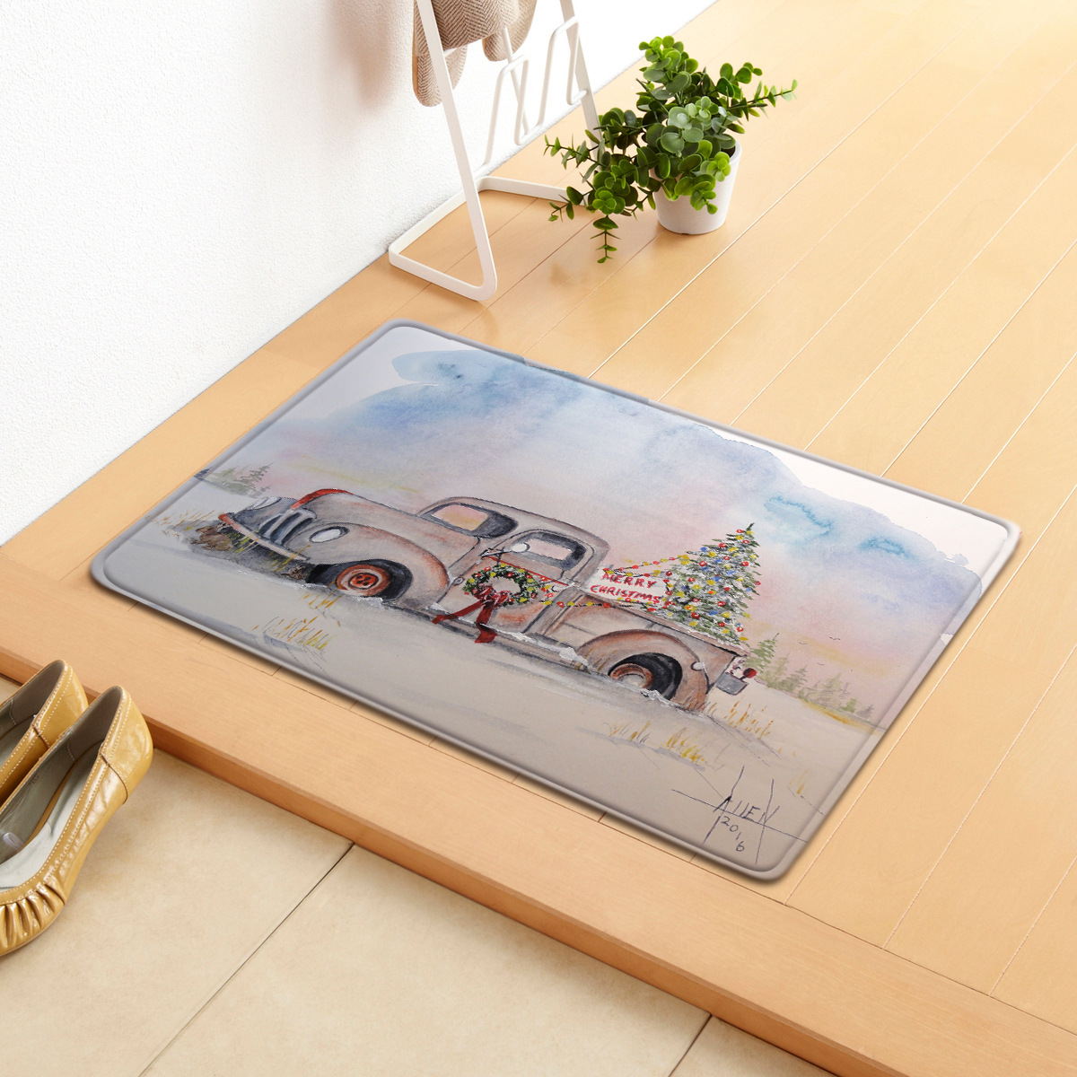 Entrada de bienvenida pequeña alfombra de piso transfronterizo absorbente antideslizante alfombra de piso baño dormitorio sala de estar puerta alfombra de bienvenida