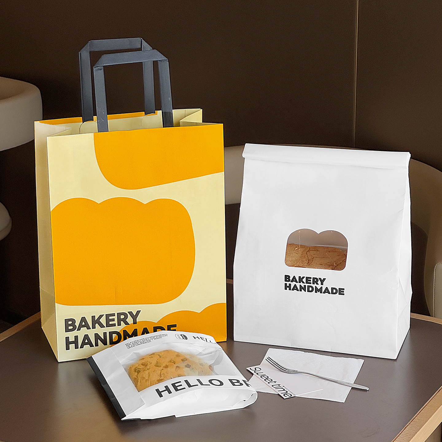 网红面包店打包袋子开窗面包袋烘焙手提袋纸袋蛋挞盒包装印刷logo