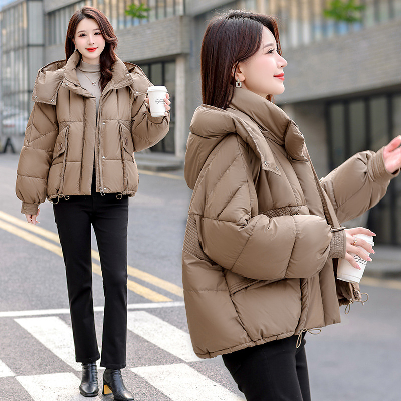 Algodón mujer gruesa corta 2024 invierno nuevo estilo coreano suelto ropa de algodón pan chaqueta de algodón abrigo de mujer