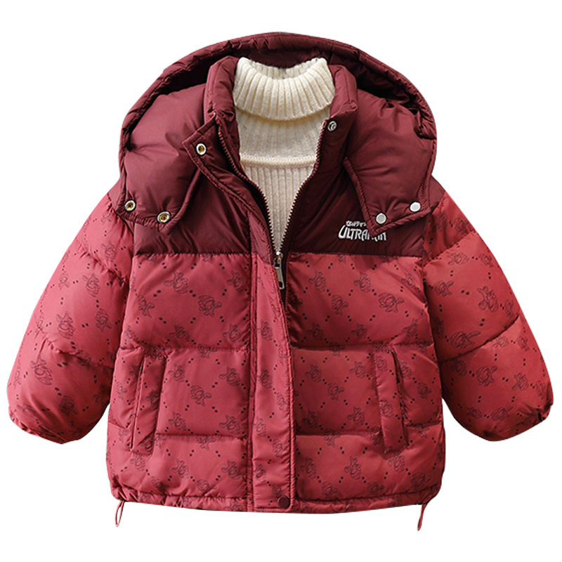 6617 Ultraman chaqueta de plumón de invierno para niños 2025 nuevo estilo para niños grueso y cálido marca de marea 90 terciopelo de pato blanco estilo de invierno