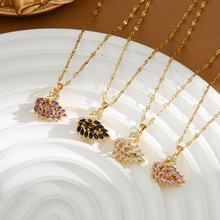 跨境新款满锆天鹅项链女时尚百搭小众设计高级感微镶锆石吊坠批发