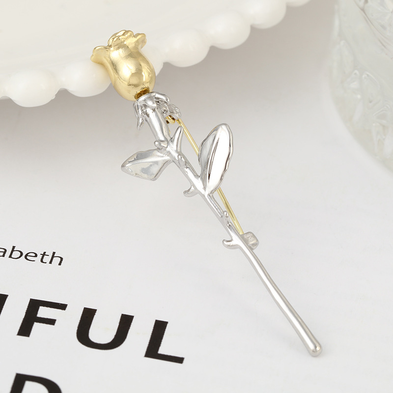 11#双色玫瑰胸针