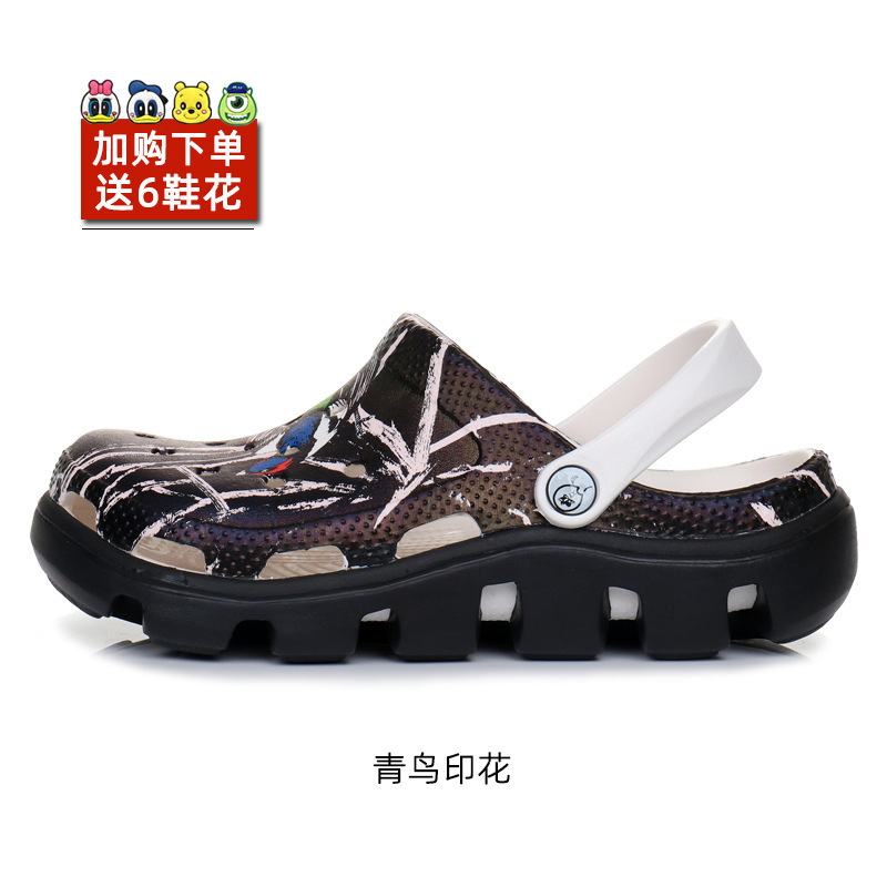 2025 New Printed Clogs for Men and Women, Non-Slip, Breathable, Soft-Soled Toe-Cap Slippers, Casual Beach Shoes for Outer Wear