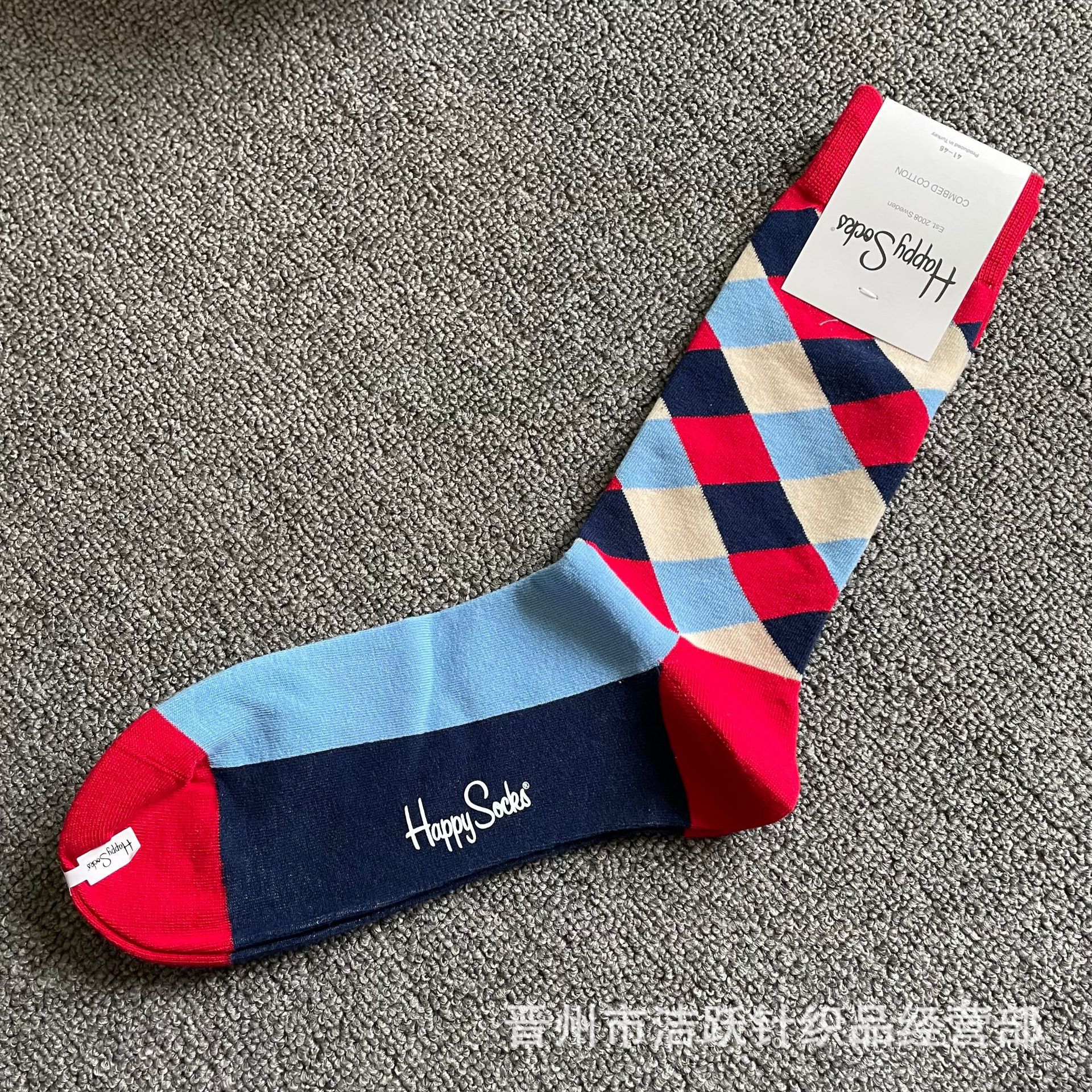Happy socks新品高品质ハイレザー男性ソックススウェーデンコットンソックスファッションソックスカップルinsロング美脚ソックス
