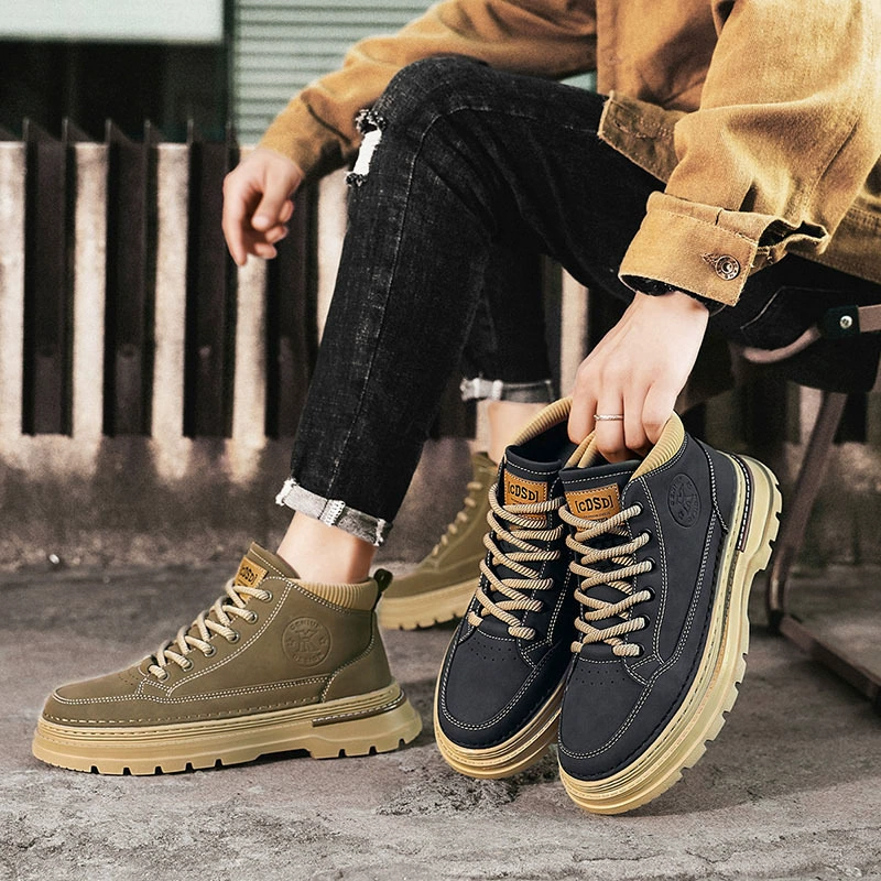 Мужская обувь, новинка 2024, осень, самая популярная спортивная обувь, мужская повседневная водонепроницаемая черная модная обувь для работы с защитой труда