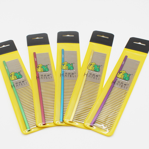 Pet comb picking comb Teddy dog ​​comb light aluminum comb beauty straight comb knotting comb pulling cat comb 6